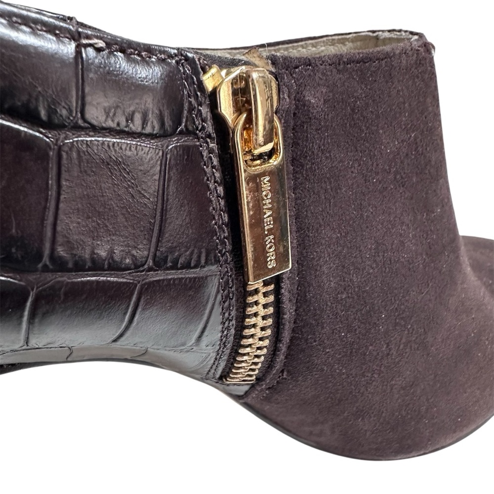 MICHAEL Michael Kors Sammy Brown Suede Heeled Ankle Boots size 11 - Picture 4 of 13